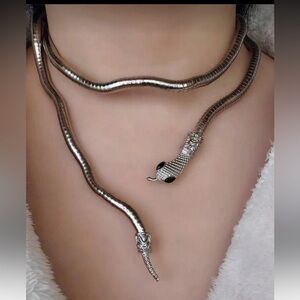 Silver Bendy Twisted Snake Necklace Or Bracelet